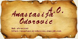 Anastasija Odorović vizit kartica